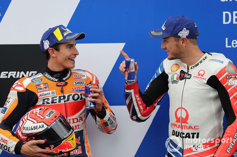 Ganador de la pole Marc Márquez, Repsol Honda Team, tercero Jack Miller, Pramac Racing