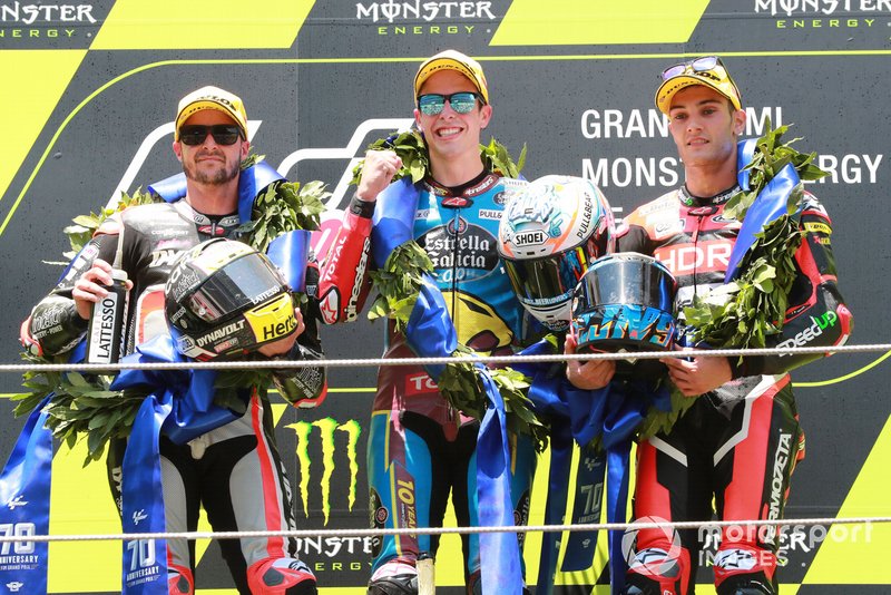 Podium: 1. Alex Marquez, 2. Tom Lüthi, 3. Jorge Navarro
