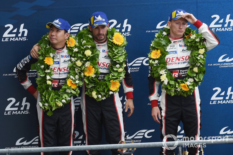 Second place overall #7 Toyota Gazoo Racing Toyota TS050: Mike Conway, Kamui Kobayashi, Jose Maria Lopez