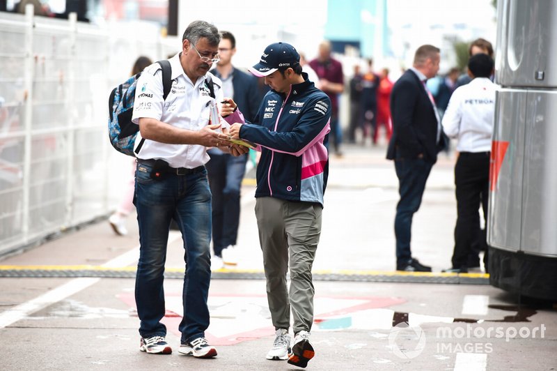 Sergio Perez, Racing Point signs an autograph for a fan