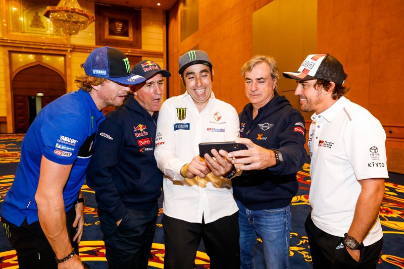 Adrien Van Beveren, Yamalube Yamaha Official Rally Team,  Stephane Peterhansel, JCW X-Raid Team, Nani Roma,  Borgward Rally Team, Carlos Sainz, JCW X-Raid Team,  Fernando Alonso, Toyota Gazoo Racing