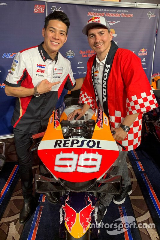 Takaaki Nakagami, Team LCR Honda con Jorge Lorenzo, Repsol Honda Team
