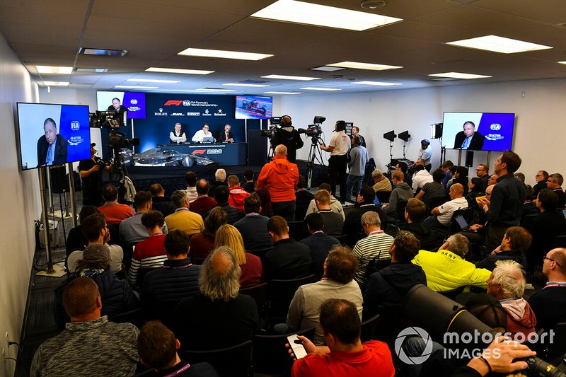 The 2021 Formula 1 technical regulations are announced, Jean Todt, President, FIA, Ross Brawn, Managing Director of Motorsports, FOM, Nikolas Tombazis and Chase Carey, Chairman, Formula 1