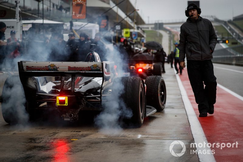 Rinus VeeKay, Ed Carpenter Racing Chevrolet, burnout