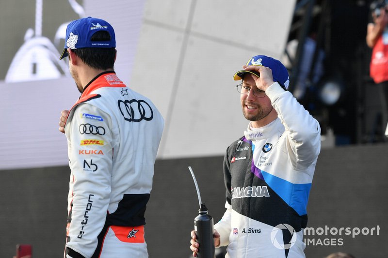 Alexander Sims, BMW I Andretti Motorsports, Lucas Di Grassi, Audi Sport ABT Schaeffler on the podium