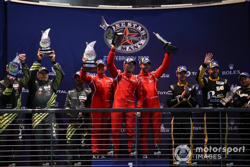 #98 Aston Martin Racing Aston Martin Vantage: Paul Dalla Lana, Darren Turner, Ross Gunn, #90 TF Sport Aston Martin Vantage: Salih Yoluc, Charles Eastwood, Jonathan Adam, #56 Team Project 1 Porsche 911 RSR: Egidio Perfetti, Laurents Horr, Matteo Cairoli