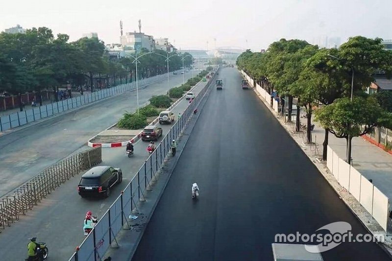 Bauarbeiten am Stadtkurs in Hanoi