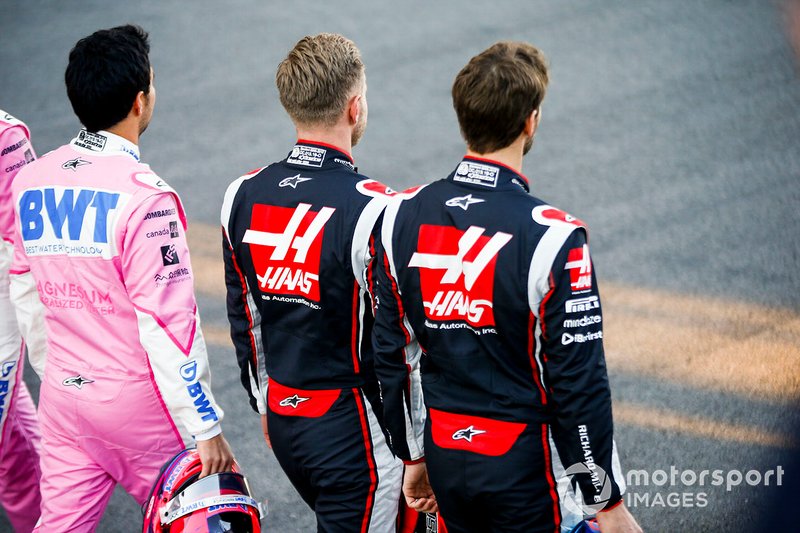 Romain Grosjean, Haas F1, Kevin Magnussen, Haas F1 ans Sergio Perez, Racing Point 