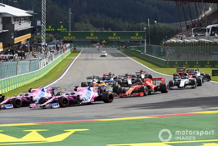 Lance Stroll, Racing Point RP20, Sergio Pérez, Racing Point RP20, Charles Leclerc, Ferrari SF1000, Lando Norris, McLaren MCL35
