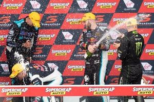 Race winners Shane van Gisbergen, Garth Tander, Triple Eight Race Engineering Holden, second Cameron Waters, Will Davison, Tickford Racing Ford, third place Chaz Mostert, Warren Luff, Walkingshaw Andretti United Holden