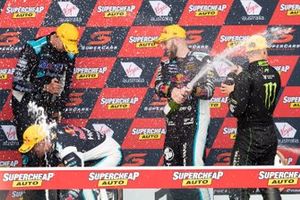 Race winners Shane van Gisbergen, Garth Tander, Triple Eight Race Engineering Holden, second Cameron Waters, Will Davison,  Tickford Racing Ford, third place Chaz Mostert, Warren Luff, Walkingshaw Andretti United Holden