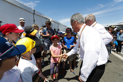 Chase Carey, Chairman, Formula One, and Ross Brawn, Managing Director of Motorsports, FOM, meet some