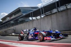 Marc Marquez drives a Toro Rosso F1