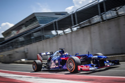 Marc Marquez drives a Toro Rosso F1