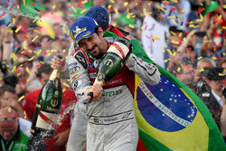 Tercer lugar Jean-Eric Vergne, Techeetah, segundo lugar Lucas di Grassi, Audi Sport ABT Schaeffler, ganador de la carrera Daniel Abt, Audi Sport ABT Schaeffler