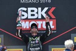 Podium: race winner Jonathan Rea, Kawasaki Racing