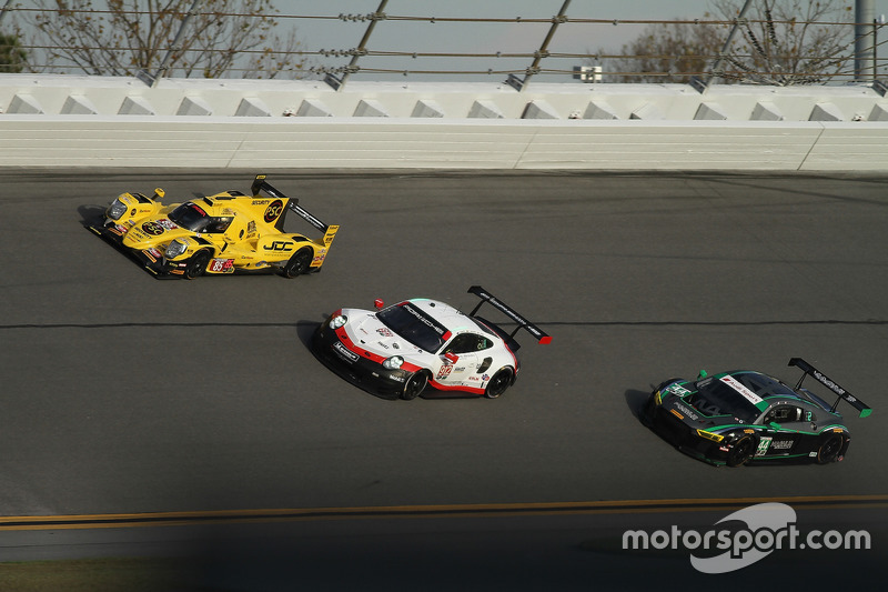 #85 JDC/Miller Motorsports ORECA 07: Simon Trummer, Robert Alon, Austin Cindric, Devlin DeFrancesco , #912 Porsche Team North America Porsche 911 RSR: Gianmaria Bruni, Laurens Vanthoor, Earl Bamber, #44 Magnus Racing Audi R8 LMS GT3: John Potter, Andy Lall