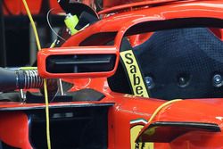 Rétroviseur fixé sur le Halo de la Ferrari SF71H