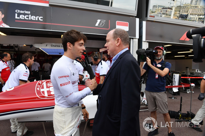 Charles Leclerc, Sauber and HSH Prince Albert of Monaco