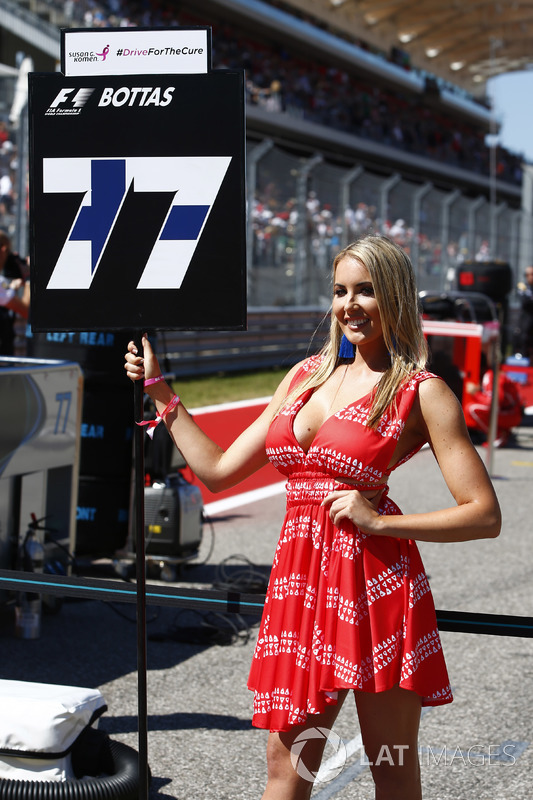La grid girl di Valtteri Bottas, Mercedes AMG F1