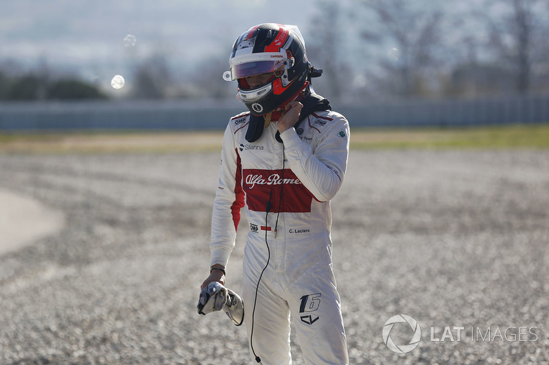 После аварии: Шарль Леклер, Alfa Romeo Sauber