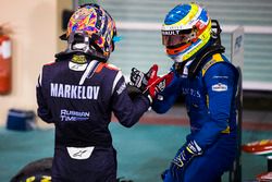 Le deuxième Artem Markelov, RUSSIAN TIME & et le vainqueur Oliver Rowland, DAMS (disqualifié)