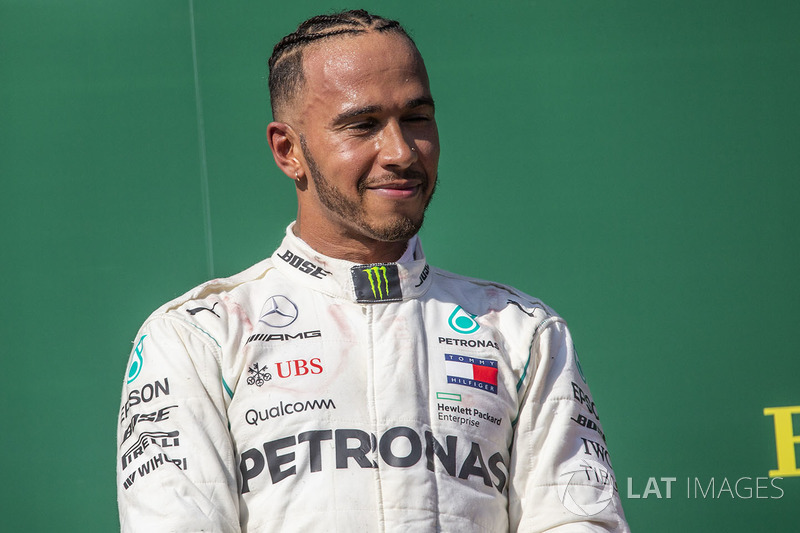 Lewis Hamilton, Mercedes-AMG F1 en el podio