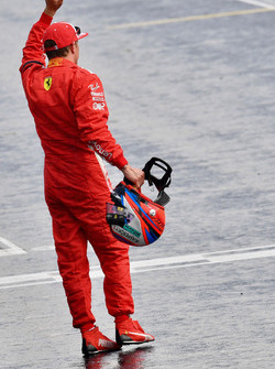 Kimi Raikkonen, Ferrari celebrates in parc ferme
