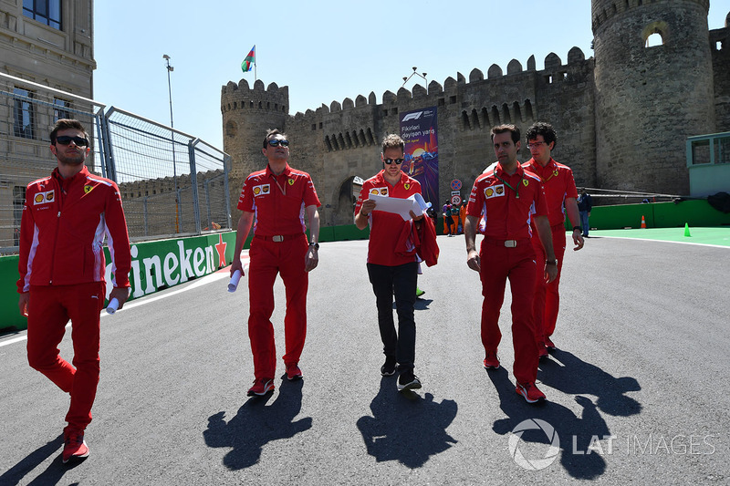 Track walk Sebastian Vettel, Ferrari