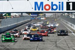 #90 Spirit of Daytona Racing Cadillac DPi, P: Tristan Vautier, Matt McMurry, Eddie Cheever III leads the field for the start of the race