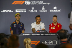 Daniel Ricciardo, Red Bull Racing, Lewis Hamilton, Mercedes AMG F1, ve Sebastian Vettel, Ferrari