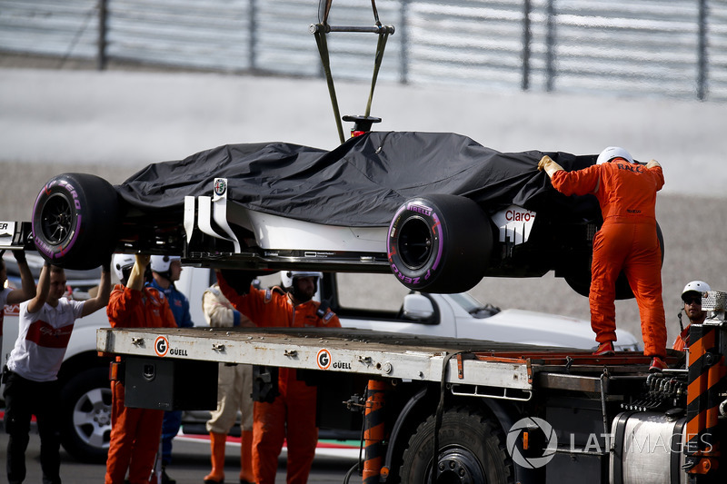 Antonio Giovinazzi, Sauber C37, terhenti di lintasan