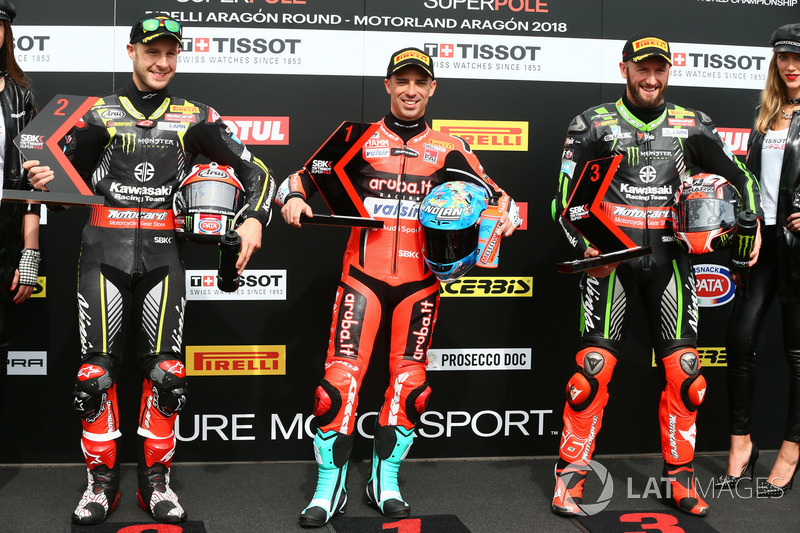 Top 3: Jonathan Rea, Kawasaki Racing, Marco Melandri, Aruba.it Racing-Ducati SBK Team, Tom Sykes, Kawasaki Racing