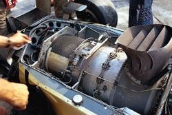 The Pratt & Whitney gas turbine engine in the back of the Lotus 56B