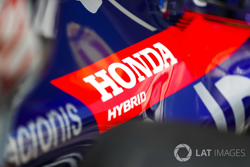 A Honda logo on Toro Rosso bodywork