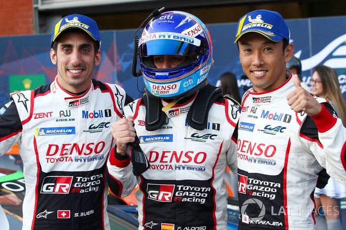 Ganadores, Fernando Alonso, Kazuki Nakajima, Sébastien Buemi, Toyota Gazoo Racing