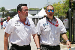 (L to R): Eric Boullier, McLaren Racing Director with Bruno Michel, GP2 CEO
