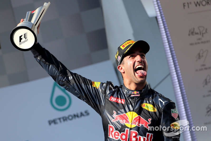 Podium: Race winner Daniel Ricciardo, Red Bull Racing