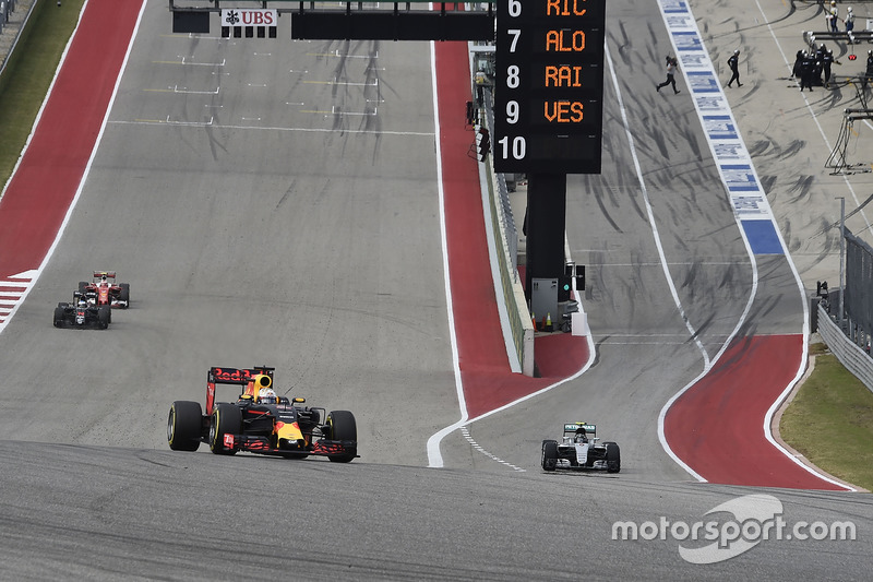 Daniel Ricciardo, Red Bull Racing RB12, Nico Rosberg, Mercedes AMG F1 W07 Hybrid