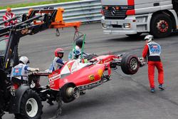 Sebastian Vettel, Ferrari SF16-H retired from race when his rear tyre exploded