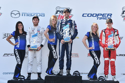 Podium: winner Kyle Kaiser, Juncos Racing, second place Ed Jones, Carlin, third place Zach Veach, Belardi Auto Racing