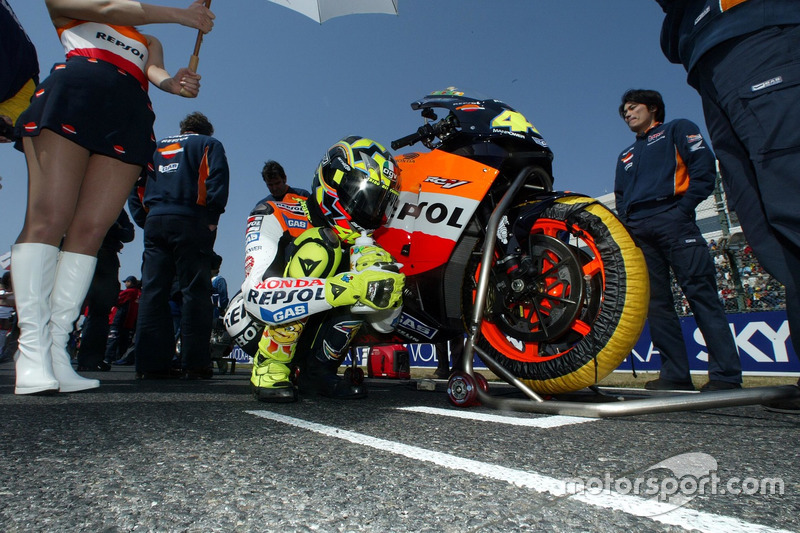 Valentino Rossi, Repsol Honda Team, sur la grille