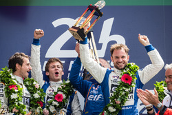 LMP2 podium: class winners #36 Signatech Alpine A460: Gustavo Menezes, Nicolas Lapierre, Stéphane Richelmi