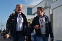 (L to R): Dr Helmut Marko, Red Bull Motorsport Consultant with Jos Verstappen
