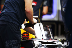 A Red Bull Racing RB12 is fitted with a cockpit canopy