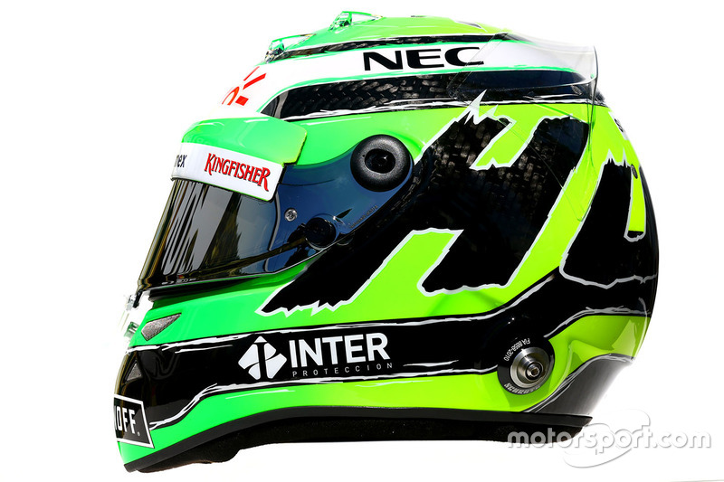 El casco de Nico Hulkenberg, Sahara Force India F1