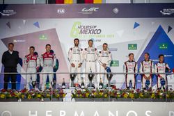 LMP1 podium: 1st place #1 Porsche Team Porsche 919 Hybrid: Timo Bernhard, Mark Webber, Brendon Hartley; 2nd place #7 Audi Sport Team Joest Audi R18: Marcel Fässler, Andre Lotterer; 3rd place #6 Toyota Racing Toyota TS050 Hybrid: Stéphane Sarrazin, Mike Conway, Kamui Kobayashi