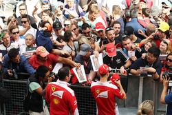 Sebastian Vettel, Ferrari signs autographs for the fans