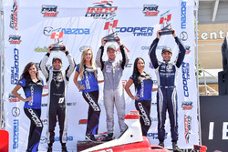 Podium: race winner Felix Rosenqvist, Belardi Auto Racing, second place André Negrao, Schmidt Peterson Motorsports, third place Kyle Kaiser, Juncos Racing