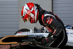 Kevin Magnussen, Haas F1 Team VF-18 in parc ferme